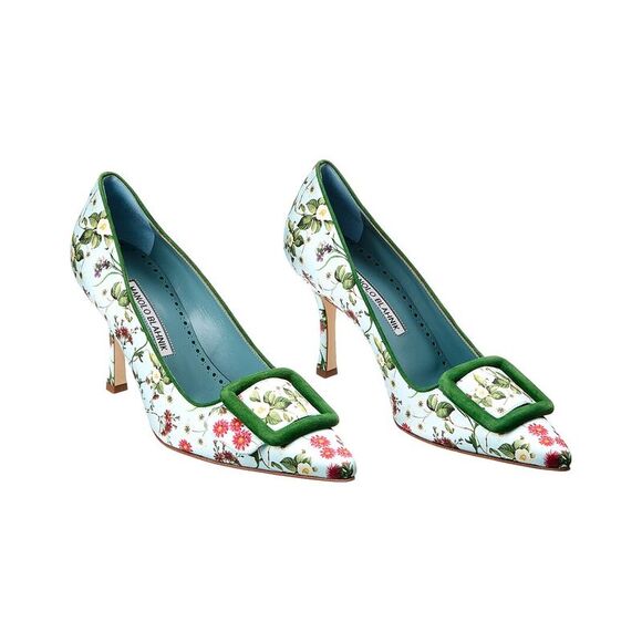 Manolo Blahnik Shoes - Manolo Blahnik Maysale 90 Satin Pump (Authentic Pre-Owned)
